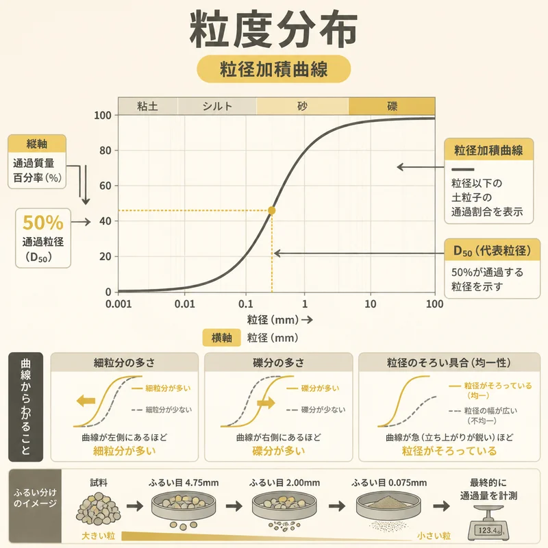 粒径加積曲線 - ieshima-edu 用語集
