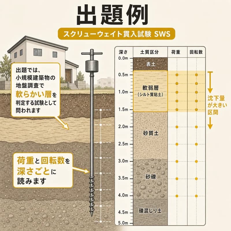 Sws Example スクリューウェイト貫入試験 SWS - ieshima-edu 用語集